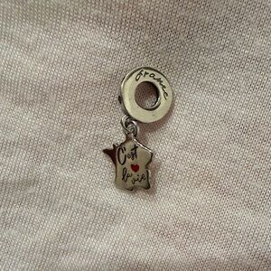 Pandora Silver France Charm with Red Heart